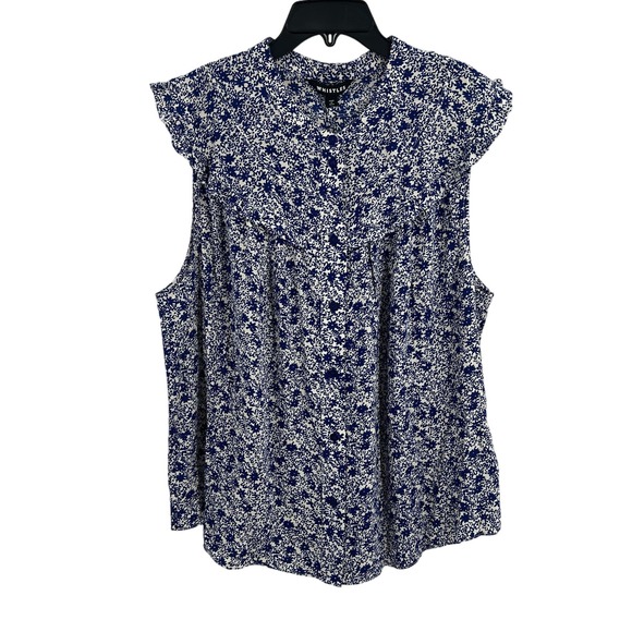 Whistles Twin Daisy Print Blouse Blue Size US‎ 14 New - Picture 1 of 5